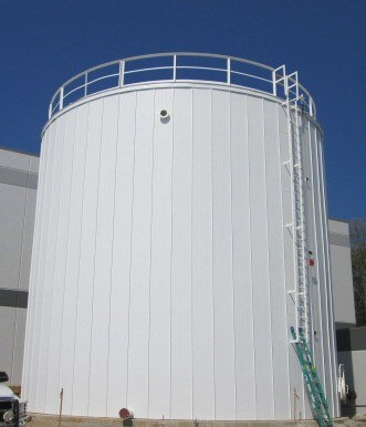 distribution center fire protection tank with Ridglok insulation